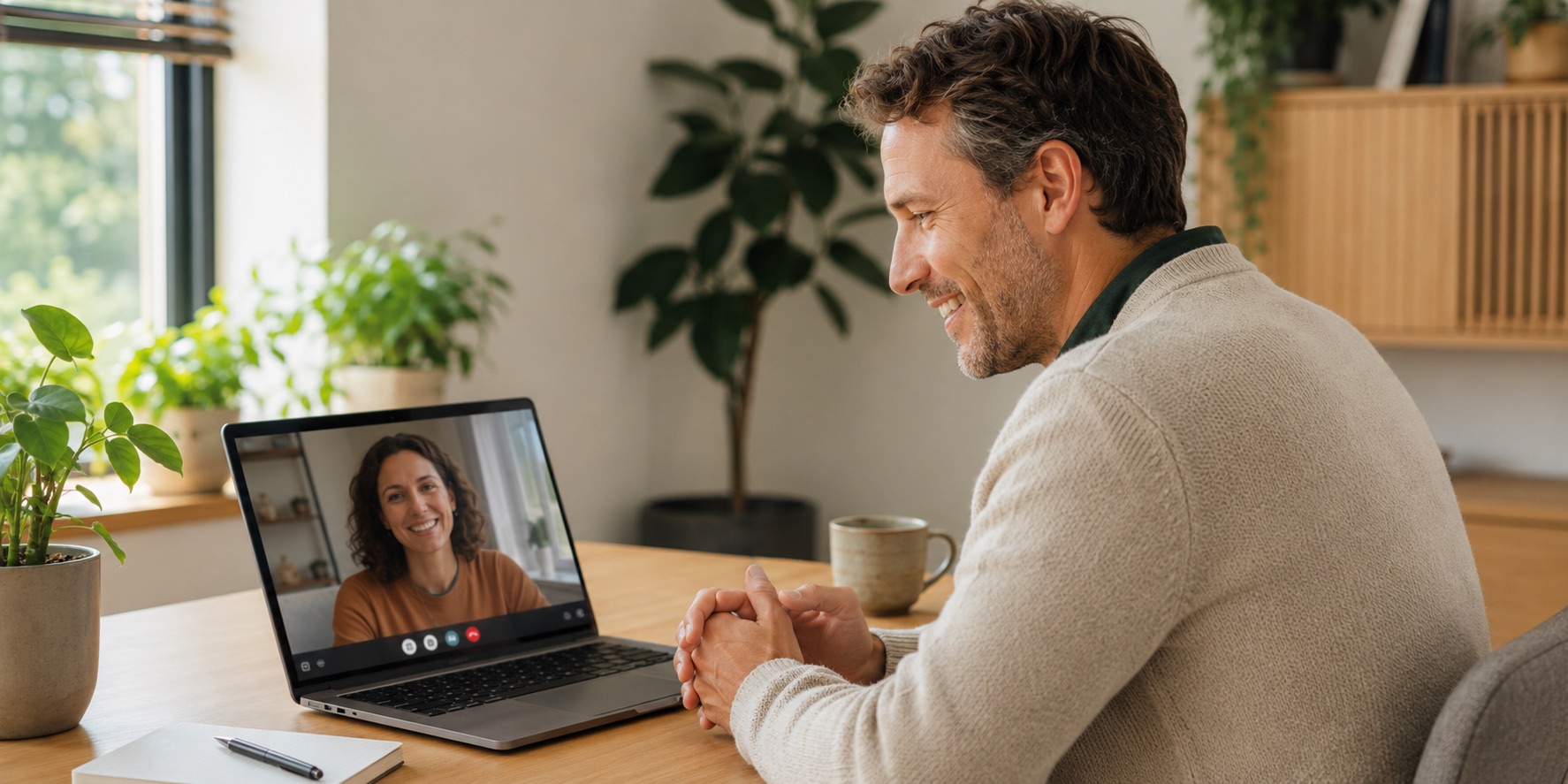 Huisarts in een videoconsult op afstand